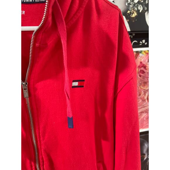 Vintage Women’s Tommy Hilfiger Sport Y2K Flip Up Jacket Red Embroidery XL - Picture 4 of 8